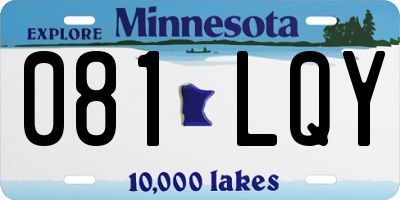 MN license plate 081LQY