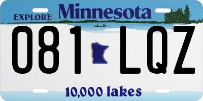 MN license plate 081LQZ