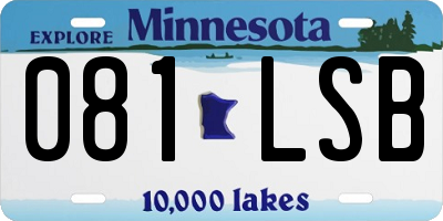 MN license plate 081LSB