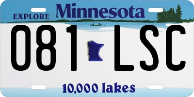 MN license plate 081LSC