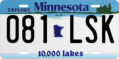 MN license plate 081LSK