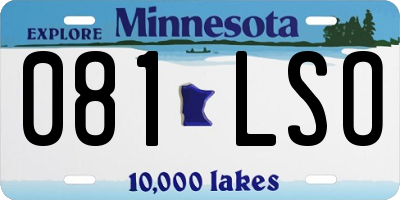 MN license plate 081LSO