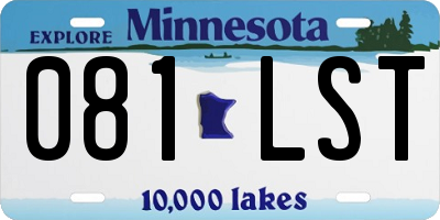 MN license plate 081LST