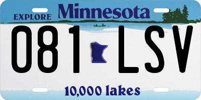 MN license plate 081LSV