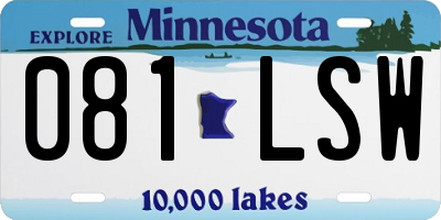 MN license plate 081LSW