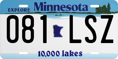 MN license plate 081LSZ