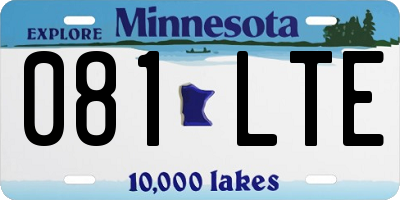 MN license plate 081LTE