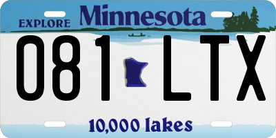 MN license plate 081LTX