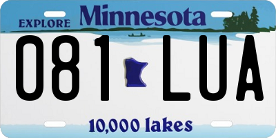 MN license plate 081LUA