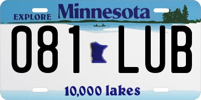 MN license plate 081LUB