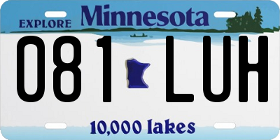 MN license plate 081LUH