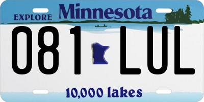 MN license plate 081LUL