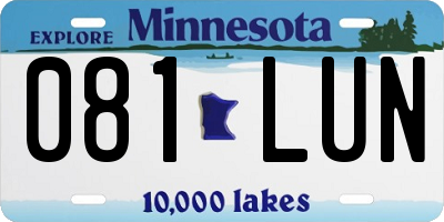 MN license plate 081LUN