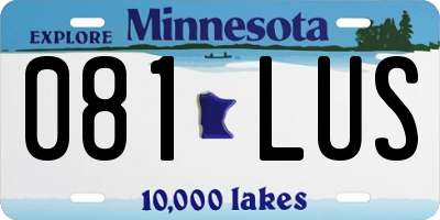 MN license plate 081LUS