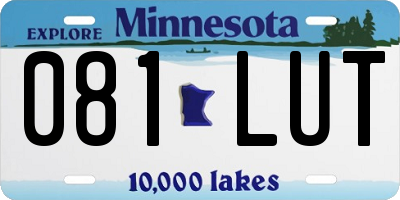 MN license plate 081LUT