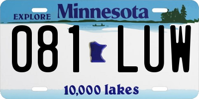 MN license plate 081LUW