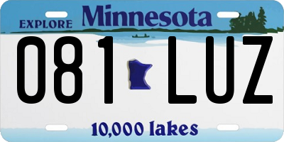 MN license plate 081LUZ