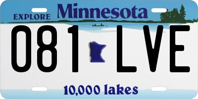 MN license plate 081LVE