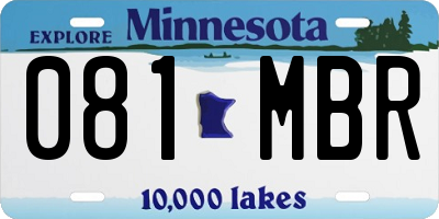 MN license plate 081MBR