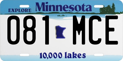 MN license plate 081MCE