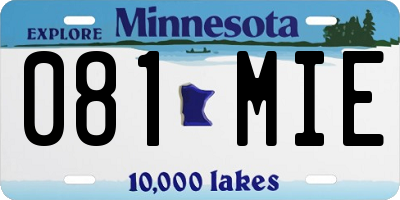 MN license plate 081MIE