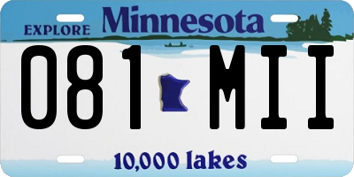MN license plate 081MII