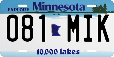MN license plate 081MIK