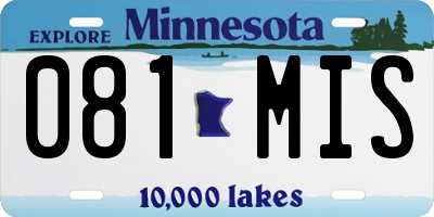 MN license plate 081MIS