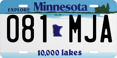 MN license plate 081MJA
