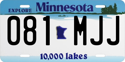 MN license plate 081MJJ