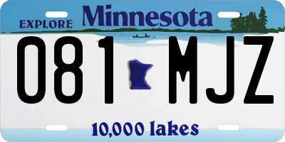 MN license plate 081MJZ
