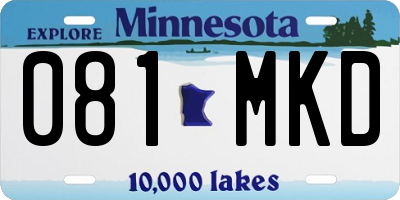 MN license plate 081MKD