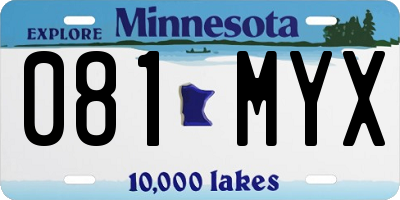 MN license plate 081MYX