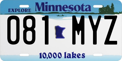 MN license plate 081MYZ