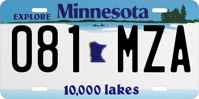 MN license plate 081MZA