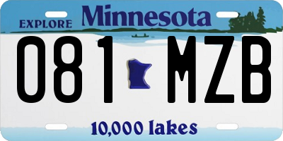 MN license plate 081MZB