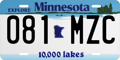 MN license plate 081MZC