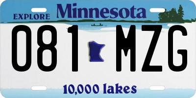 MN license plate 081MZG