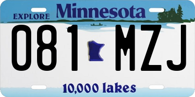 MN license plate 081MZJ
