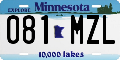 MN license plate 081MZL