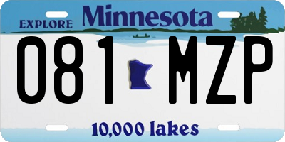 MN license plate 081MZP