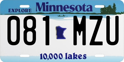 MN license plate 081MZU