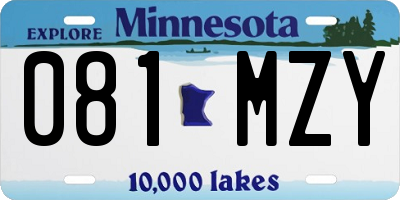 MN license plate 081MZY