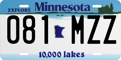 MN license plate 081MZZ