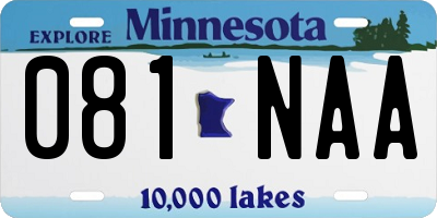 MN license plate 081NAA