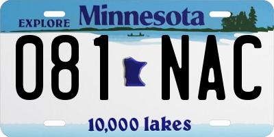 MN license plate 081NAC