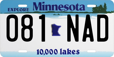 MN license plate 081NAD