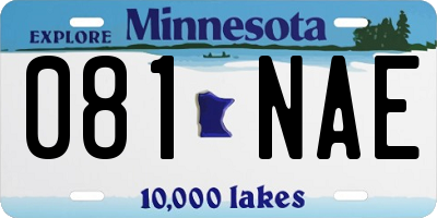 MN license plate 081NAE