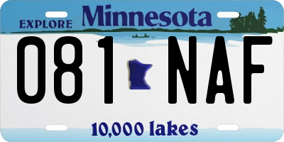 MN license plate 081NAF