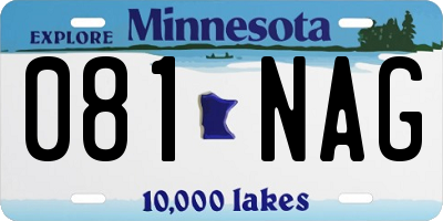 MN license plate 081NAG